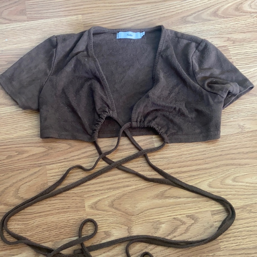 Adika brown wrap top in size S